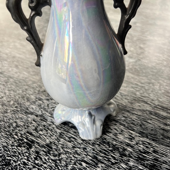 Pair of purple‎ and black luster vases made in Slovakia - Picture 6 of 8